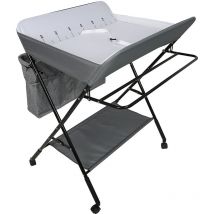 Table d'allaitement pour bébé à 4 roues Table d'allaitement pliante pour bébé 79,5 66 97-101cm - Aqrau