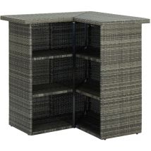 Lafomukea - Table d'angle de bar Gris 100x50x105 cm Résine tressée