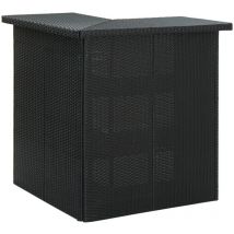 Table d'angle de bar Noir 100x50x105 cm Résine tressée Vidaxl
