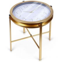 Home Styling - Table d'appoint avec horloge doré Home&Styling