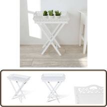 Vidaxl - Table d'appoint avec plateau Blanc - Table Basse - Table D'appoint - Meuble Déco - Décoration Intérieure - Table Blanche