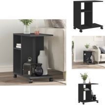 Vidaxl - Table d'appoint avec roues noir 50x30x55 cm bois d'ingénierie - Table D'appoint - Meuble D'appoint - Table Basse - Table Ronde - Table En