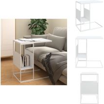 Table d'appoint Blanc 55x36x59,5 cm Bois d'ingénierie - Table Basse - Meuble Salon - Table D'appoint - Table C - Table Blanche