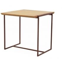Meubletmoi - Table d'appoint en bois et métal marron - linea