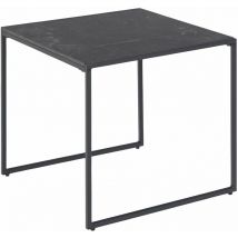 Toilinux - Table d'appoint carré en mélaminé et métal