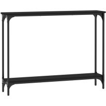 Table d'appoint console pratique pour une entrée organisée 100 x 22,5 x 75 cm bois d'ingénierie et métal noir DEC032059