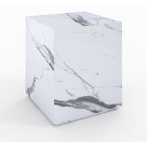 Table d'appoint effet marbre blanche - lison