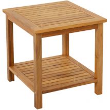 Spetebo - Table d'appoint en acacia iowa huilé - 45 x 45 cm - table de jardin en bois avec 2 étagères