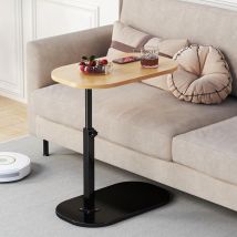 Treetalk - Table d'appoint en forme de c, table d'appoint fine à hauteur réglable, plateau tv pivotant à 360°, tables de canapé coulissantes en