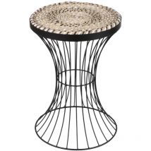 Urban Living - Table d'appoint en métal Bohême - Diam. 35 x h. 50 cm
