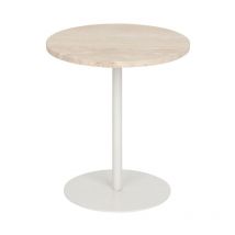 Atmosphera Créateur D'intérieur - Table d'Appoint en Travertin 'Celen' 45cm Blanc