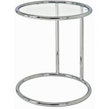 Pegane - Table d'appoint en tube d'acier Coloris Chromé - Hauteur 55 cm