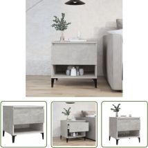 Soekavia - The Living Store Table d'appoint Gris béton 50x46x50 cm Bois d'ingénierie - Table D'appoint - Meuble Industriel - Table Basse - Table