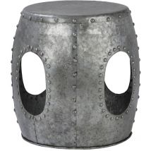 Womo-design - Table d'Appoint Vantaa Ronde Ø38x43 Argent, Pièce Unique, Faite Main en Métal, Design Industriel Attrayant, Décoration d'Intérieur avec