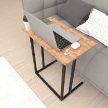 [en.casa] - Table d'appoint Högsby 65,5 x 60 x 35,5 cm effet chêne