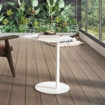 [en.casa] - Table d'appoint Nastätten métal 50 x 50 x 38 cm blanc