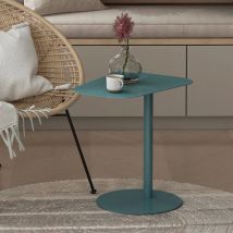 Table d'appoint Nastätten métal 50 x 50 x 38 cm bleu mat [en.casa]