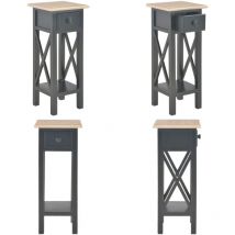 Hommoo - Table d'appoint Noir 27 x 27 x 65,5 cm Bois - Table D'appoint - Table Basse - Meuble tv - Rangement Intérieur - Décoration Intérieure - Home