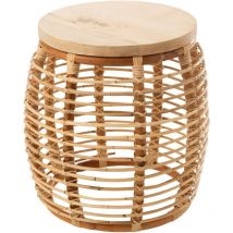 M&s - Table d'appoint ronde 38 cm en manguier et rotin naturel