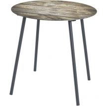 M&s - Table d'appoint ronde 40x41 cm motifs bois noir et beige