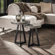 Pier Import - Table d'appoint ronde bois gris (lot de 2) ralf