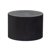 Whitelabel - Table Basse Ronde En Bois Ø60cm - Noir - Sanne