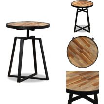 Vidaxl - Table d'appoint ronde Teck massif de récupération - Table D'appoint - Table Basse - Table Ronde - Teck Recyclé - Mobilier Industriel