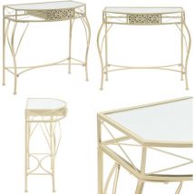 Table d'appoint Style français Métal 82 x 39 x 76 cm Doré - Table D'appoint - Table Basse - Meuble Déco - Mobilier Intérieur - Style Français - Home