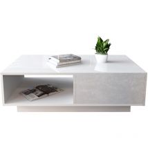 Qiyao - Table d'appoint Table basse Table basse moderne Table à thé robuste Table de salon avec étagère pratique Tiroir Élégant Très durable 95 x 55