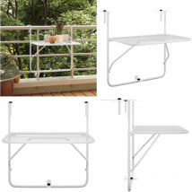 Table de balcon Blanc 60x40 cm Acier - table de balcon - tables de balcon - Home & Living
