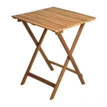 Table de jardin pliable en bois d'acacia 60 x 60 x 74 cm