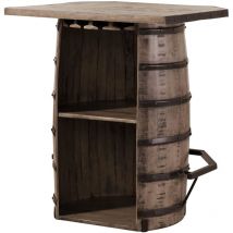 Table de bar 90x75cm - Fer brut et Bois de manguier laqué (Marron) - heavy industry 258 - brun