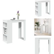 Table de bar avec étagères blanc bois d'ingénierie - Table De Bar - Tables De Bar - Table De Pub - Table De Bar De Cuisine