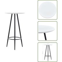 Table de bar Blanc 60 x 107,5 cm mdf - Table De Bar - Table Bistro - Table Contemporaine - Table Pour Petit Espace - Table Blanche