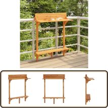 Table de bar de balcon 90x37x122,5 cm Bois d'acacia massif - Table De Bar - Table Extérieure - Table De Balcon - Table Acacia - Mobilier De Jardin