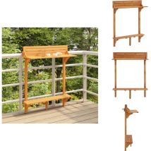 Table de bar de balcon 90x37x122,5 cm Bois d'acacia massif - Table De Bar - Table Extérieure - Table De Balcon - Table Acacia - Mobilier De Jardin