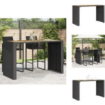 Table de bar de jardin et dessus en bois acacia résine tressée - Table De Jardin - Table De Bar - Mobilier De Jardin - Table Extérieure - Table Patio