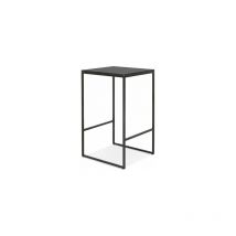 MS - Table de bar carrée 60x102 cm en bois et métal noir