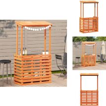 Vidaxl - Table de bar d'extérieur avec toit marron bois massif - Table De Bar Extérieur - Table De Jardin - Mobilier De Jardin - Table Patio - Table