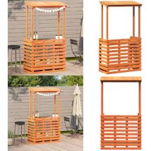 Vidaxl - Table de bar d'extérieur avec toit marron bois massif - Table De Bar Extérieur - Table De Jardin - Mobilier De Jardin - Table Patio - Table