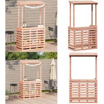 Table de bar d'extérieur et toit 112,5x57x195,5 cm bois massif - Table De Bar Extérieur - Table De Jardin - Mobilier De Jardin - Table Patio