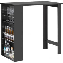 Sobuy - Table de Bar Mange-debout Table Haute de Cuisine avec 3 étagères de rangement – Noir FWT17-Sch