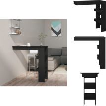 Table de bar murale Noir 102x45x103,5 cm Bois d'ingénierie - Table De Bar Murale - Table De Bar Design - Table De Bar Élégante - Table De Bar Noire