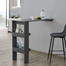 [en.casa] - Table de Bar Bromölla 120 x 45 x 106 cm Gris Foncé