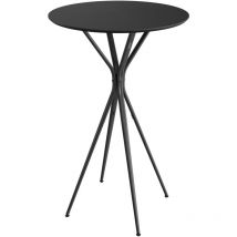 Vasagle - Table de Bar, Table Basse, Ronde, Haute, Structure Métallique, 60 x 60 x 105 cm, pour Cuisine, Bar Intérieur, Salon, Style Moderne, Montage