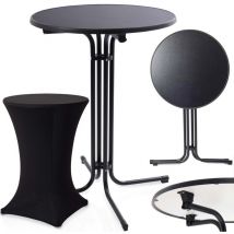 Table de bar Table haute bistrot 80mc Hauteur de 110cm pour int rieur ou ext rieur Noir