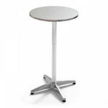 Oviala - Table de bar ronde en aluminium gris