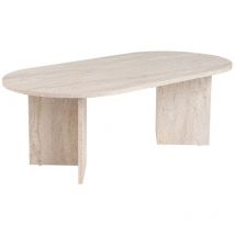 Asir Group Llc - Table Basse - Travertin, Élégance Naturelle, 119x40x60 Cm Idéale Pour Salon Et Salle De Séjour