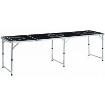 Table de bière-pong pliable 240 cm Noir