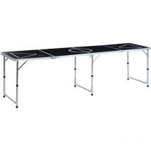 Table de bière-pong pliable 240 cm Noir